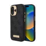 CG Mobile Apple iPhone 16 guess 4g logo plate szilikon telefonvédő (textil hátlap, magsafe) fekete