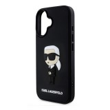 CG Mobile Apple iPhone 16 Karl Lagerfeld 3d rubber ikonik szilikon telefonvédő (ütésállóság, 3d) fekete