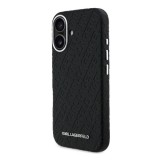 CG Mobile Apple iPhone 16 Karl Lagerfeld grained pu repeated logo magsafe  (ütésálló, bőr hatás hátlap, magsafe) fekete