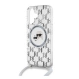 CG Mobile Apple iPhone 16 Karl Lagerfeld iml monogram crossbody k&ch heads (ütésálló, magsafe, nyakpánt) átlátszó