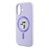 CG Mobile Apple iPhone 16 liquid silicone karl and choupette magsafe szilikon telefonvédő (ütésállóság, magsafe) lila