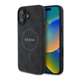 CG Mobile Apple iPhone 16 Plus guess 4g ring classic logo szilikon védő (ütésállóság, textil hátlap, magsafe) fekete