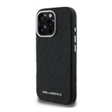 CG Mobile Apple iPhone 16 Pro Karl Lagerfeld grained pu repeated logo (ütésálló, bőr hatás hátlap, magsafe) fekete