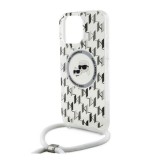 CG Mobile Apple iPhone 16 Pro Karl Lagerfeld iml monogram crossbody k&ch heads (ütésálló, magsafe, nyakpánt) átlátszó
