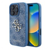 CG Mobile Apple iPhone 16 Pro Max guess 4g big logo szilikon telefonvédő (ütésállóság, bőr hatású hátlap) világoskék