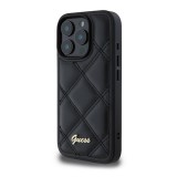 CG Mobile Apple iPhone 16 Pro Max guess pu leather quilted szilikon védő (ütésálló, bőr hatású hátlap, rombusz) fekete