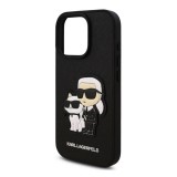 CG Mobile Apple iPhone 16 Pro Max Karl Lagerfeld pu saffiano karl and choupette  (ütésálló, bőr hatás hátlap, 3d) fekete