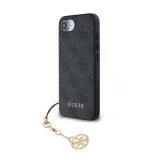 CG Mobile Apple iPhone 16e guess 4g charms műanyag telefonvédő (textil hátlap, telefondísz) sötétszürke