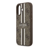 CG Mobile Apple iPhone 17 guess 4g printed stripes szilikon védő (ütésállóság, bőr hatású hátlap, magsafe) sötétbarna