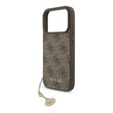 CG Mobile Apple iPhone 17 Pro guess 4g charms műanyag telefonvédő (textil hátlap, telefondísz) barna
