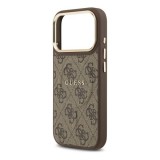 CG Mobile Apple iPhone 17 Pro guess 4g classic logo szilikon telefonvédő (ütésállóság, bőr hatású hátlap) sötétbarna