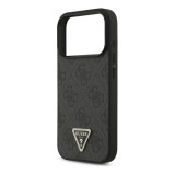 CG Mobile Apple iPhone 17 Pro guess leather 4g triangle strass magsafe szilikon védő (bőr hatású hátlap, magsafe) fekete