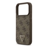 CG Mobile Apple iPhone 17 Pro guess leather 4g triangle strass magsafe védő (bőr hatású hátlap, magsafe) sötétbarna