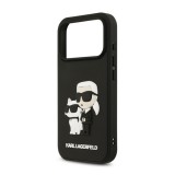 CG Mobile Apple iPhone 17 Pro karl lagerfeld 3d rubber karl and choupette szilikon telefonvédő (ütésállóság, 3d) fekete