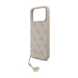CG Mobile Apple iPhone 17 Pro Max guess 4g charms műanyag telefonvédő (textil hátlap, telefondísz) rózsaszín