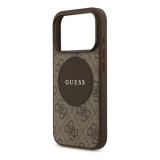 CG Mobile Apple iPhone 17 Pro Max guess 4g circle classic logo védő (ütésálló, textil hátlap, magsafe) sötétbarna