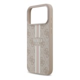 CG Mobile Apple iPhone 17 Pro Max guess 4g printed stripes szilikon védő (ütésálló, bőr hatás hátlap, magsafe) rózsaszín