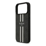 CG Mobile Apple iPhone 17 Pro Max guess 4g printed stripes szilikon védő (ütésálló, bőr hatású hátlap, magsafe) fekete