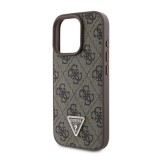 CG Mobile Apple iPhone 17 Pro Max guess pu 4g strass triangle metal logo műanyag védő(ütésálló, bőr hatású hátlap) barna