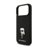 CG Mobile Apple iPhone 17 Pro Max karl lagerfeld liquid silicone metal ikonik case védő (ütésálló, kameravédő) fekete