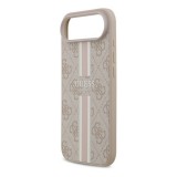 CG Mobile Apple iPhone Air guess 4g printed stripes szilikon védő (ütésállóság, bőr hatású hátlap, magsafe) rózsaszín