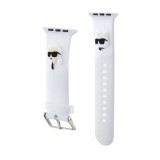 CG Mobile Apple Watch Series 5 40mm  Karl Lagerfeld karl and choupette head pótszíj ( kicsi, szilikon, fém csat) fehér