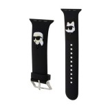 CG Mobile Apple Watch Series 5 40mm  Karl Lagerfeld karl and choupette head pótszíj ( kicsi, szilikon, fém csat) fekete