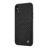 CG MOBILE BMW SIGNature műanyag telefonvédő ( Apple iPhone XS 5.8 szilikon keret, karbon minta) fekete