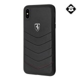 CG MOBILE Ferrari Scuderia Apple iPhone XS Max 6.5 műanyag telefonvédő (valódi bőr hátlap) fekete