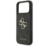 Cg mobile GUESS 4G BIG LOGO szilikon telefonvédő (ütésállóság, bőr hatású hátlap) FEKETE Apple iPhone 17 Pro Max