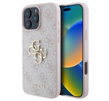 Cg mobile GUESS 4G BIG LOGO szilikon telefonvédő (ütésállóság, bőr hatású hátlap) RÓZSASZÍN Apple iPhone 16 Pro