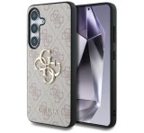 Cg mobile GUESS 4G BIG LOGO szilikon telefonvédő (ütésállóság, bőr hatású hátlap) RÓZSASZÍN Samsung Galaxy S25 (SM-S931)