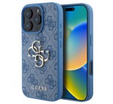 Cg mobile GUESS 4G BIG LOGO szilikon telefonvédő (ütésállóság, bőr hatású hátlap) VILÁGOSKÉK Apple iPhone 16 Pro