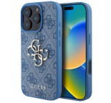 Cg mobile GUESS 4G BIG LOGO szilikon telefonvédő (ütésállóság, bőr hatású hátlap) VILÁGOSKÉK Apple iPhone 16 Pro Max