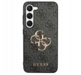 Cg mobile GUESS 4G BIG METAL LOGO műanyag telefonvédő (ütésállóság, bőr hatású hátlap) SZÜRKE Samsung Galaxy S24 (SM-S921)