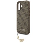 Cg mobile GUESS 4G CHARMS műanyag telefonvédő (textil hátlap, telefondísz) BARNA Apple iPhone 17