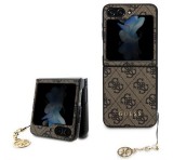 CG MOBILE GUESS 4G CHARMS műanyag telefonvédő (textil hátlap, telefondísz) BARNA Samsung Galaxy Z Flip5 5G (SM-F731)