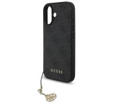 Cg mobile GUESS 4G CHARMS műanyag telefonvédő (textil hátlap, telefondísz) SÖTÉTSZÜRKE Apple iPhone 17