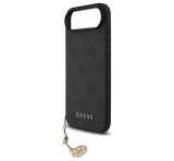 Cg mobile GUESS 4G CHARMS műanyag telefonvédő (textil hátlap, telefondísz) SÖTÉTSZÜRKE Apple iPhone 17 Air