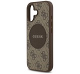 Cg mobile GUESS 4G CIRCLE CLASSIC LOGO szilikon telefonvédő (ütésállóság, textil hátlap, MagSafe) SÖTÉTBARNA Apple iPhone 17