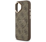 Cg mobile GUESS 4G CLASSIC LOGO szilikon telefonvédő (ütésállóság, bőr hatású hátlap) SÖTÉTBARNA Apple iPhone 17
