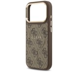 Cg mobile GUESS 4G CLASSIC LOGO szilikon telefonvédő (ütésállóság, bőr hatású hátlap) SÖTÉTBARNA Apple iPhone 17 Pro Max
