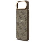 Cg mobile GUESS 4G CLASSIC LOGO szilikon telefonvédő (ütésállóság, bőr hatású hátlap) SÖTÉTBARNA Apple iPhone Air