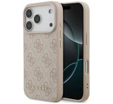 Cg mobile GUESS 4G CLASSIC szilikon telefonvédő (ütésállóság, ECO bőr hatású hátlap) RÓZSASZÍN Apple iPhone 17 Pro