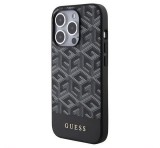 Cg mobile GUESS 4G G CUBE szilikon telefonvédő (műanyag hátlap, MagSafe) FEKETE Apple iPhone 15 Pro
