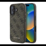 CG MOBILE GUESS 4G METAL GOLD LOGO műanyag telefonvédő (textil hátlap) SÖTÉTBARNA Apple iPhone 16 Plus (GUHCP16MG4GFBR) (GUHCP16MG4GFBR)