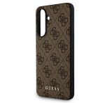 Cg mobile GUESS 4G METAL GOLD LOGO műanyag telefonvédő (textil hátlap) SÖTÉTBARNA Samsung Galaxy A56 5G (SM-A566)