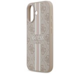 Cg mobile GUESS 4G PRINTED STRIPES szilikon telefonvédő (ütésállóság, bőr hatású hátlap, MagSafe) RÓZSASZÍN Apple iPhone 17