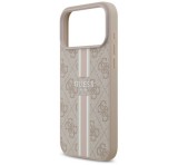 Cg mobile GUESS 4G PRINTED STRIPES szilikon telefonvédő (ütésállóság, bőr hatású hátlap, MagSafe) RÓZSASZÍN Apple iPhone 17 Pro Max