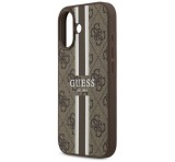 Cg mobile GUESS 4G PRINTED STRIPES szilikon telefonvédő (ütésállóság, bőr hatású hátlap, MagSafe) SÖTÉTBARNA Apple iPhone 17